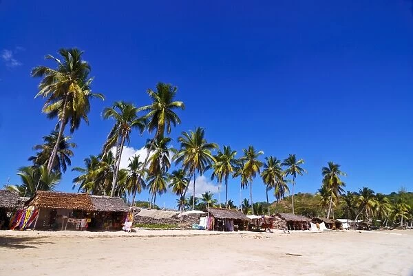 The beach of the touristy Ambatoloaka, Nosy Be, Madagascar, Indian Ocean, Africa