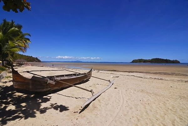 The beach of the touristy Ambatoloaka, Nosy Be, Madagascar, Indian Ocean, Africa