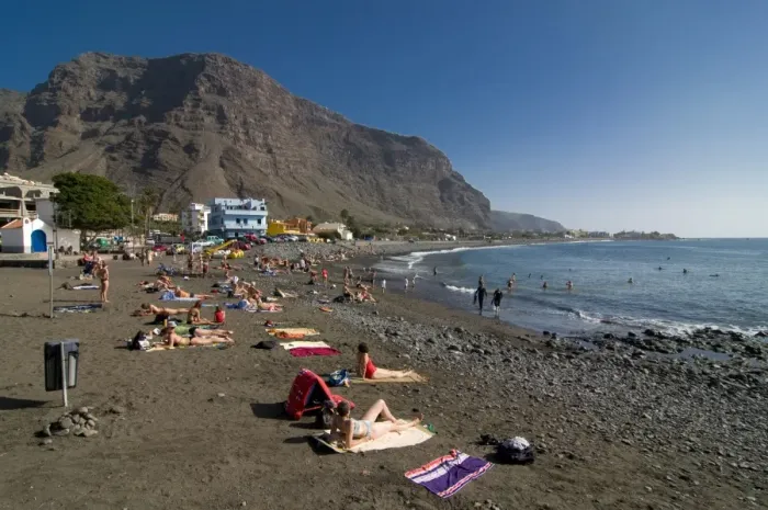 Framed Print : Beach in Valle Gran Rey, La Gomera, Canary Islands, Spain, Atlantic, Europe Framed Print : Beach in Valle Gran Rey, La Gomera, Canary Islands, Spain, Atlantic, Europe