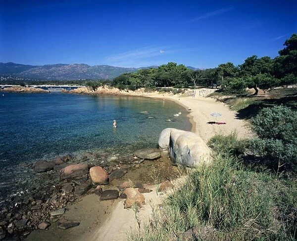 Beach view, Cala Rossa, South East Corsica, Corsica, France, Mediterranean, Europe
