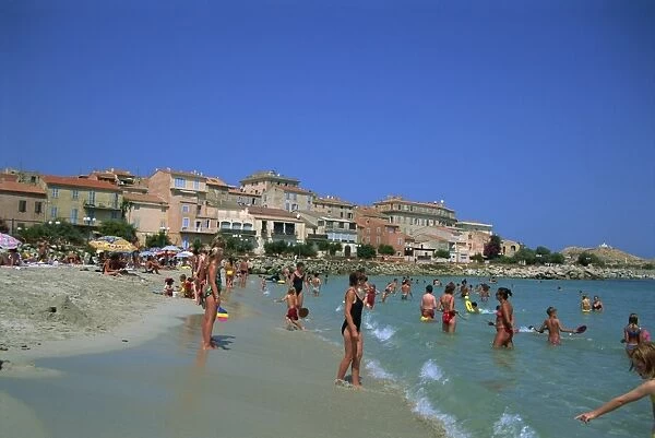 Beaches, Ile Rousse, Corsica, France, Mediterranean, Europe