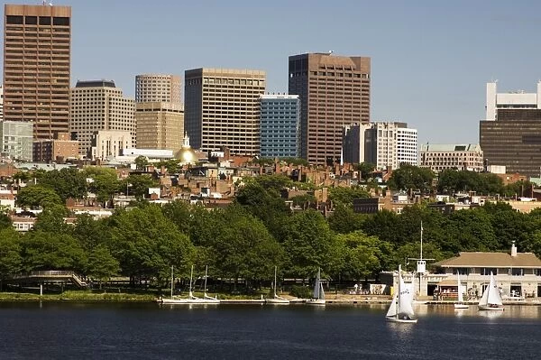Beacon Hill and City skyline across the Charles River