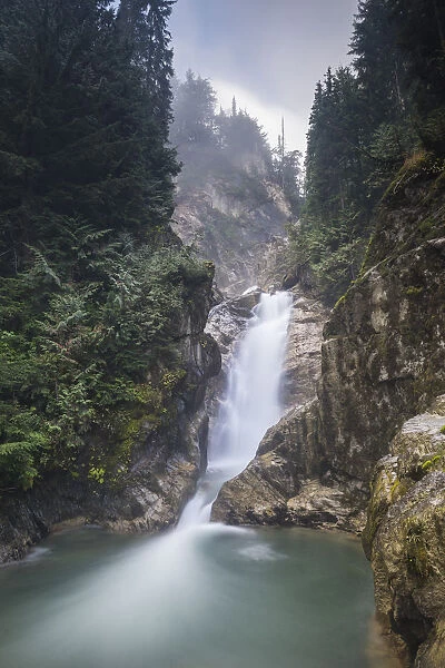 Bear Creek Falls waterfall, Glacier National Park of Canada, British Columbia, Canada