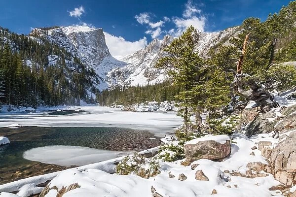Bear Lake in winter, Rocky Mountain National Park, Colorado, United States of America, North America