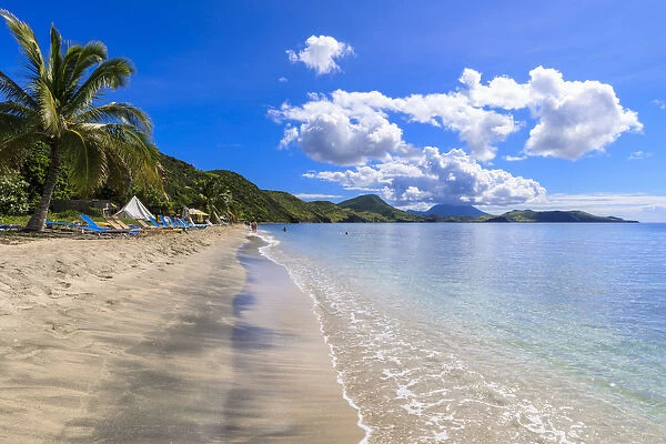 Beautiful beach, turquoise sea, South Friars Bay, Saint George Basseterre Parish, St