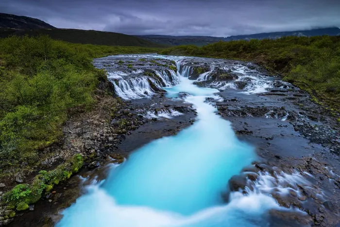 Framed Print : The beautiful Bruarfoss waterfall on a cloudy summer day, Iceland, Polar Regions Framed Print : The beautiful Bruarfoss waterfall on a cloudy summer day, Iceland, Polar Regions