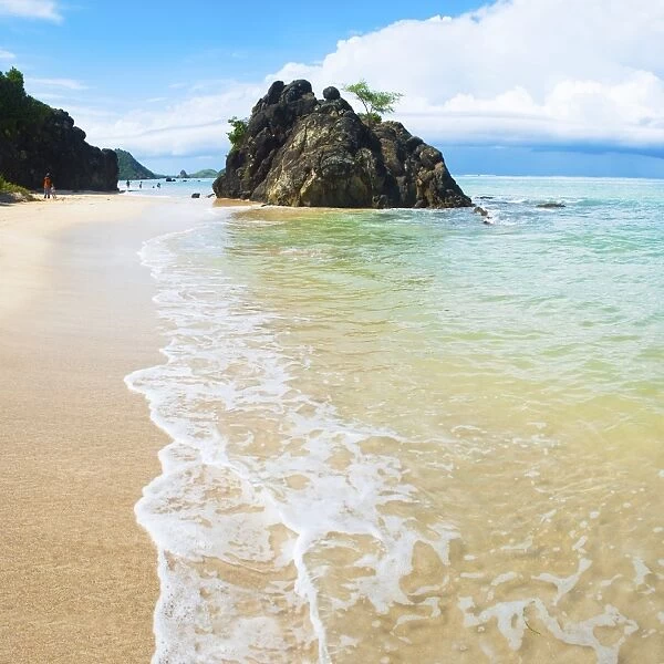 Beautiful clear water at Kuta Beach, Kuta Lombok, South Lombok, Indonesia, Southeast Asia, Asia