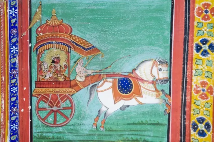Framed Print : Beautiful frescoes on walls of the Juna Mahal Fort Framed Print : Beautiful frescoes on walls of the Juna Mahal Fort