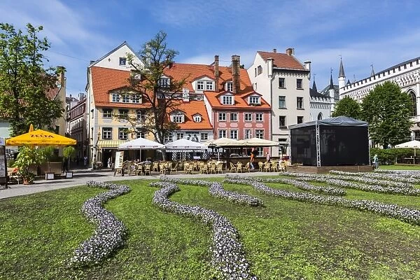 Beautiful gardens in downtown home, Riga, Latvia, Europe