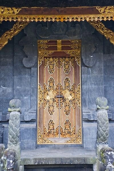 Beautiful gold door at Besakih Temple (Pura Besakih), Bali, Indonesia, Southeast Asia, Asia