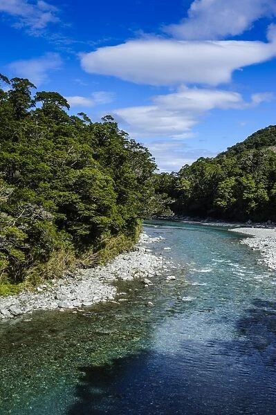 Beautiful Hst River, Hst Pass, South Island, New Zealand, Pacific