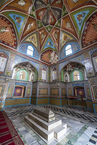 Beautiful interior of the Mausoleum of Mirwais Khan Hotaki, Kandahar, Afghanistan, Asia