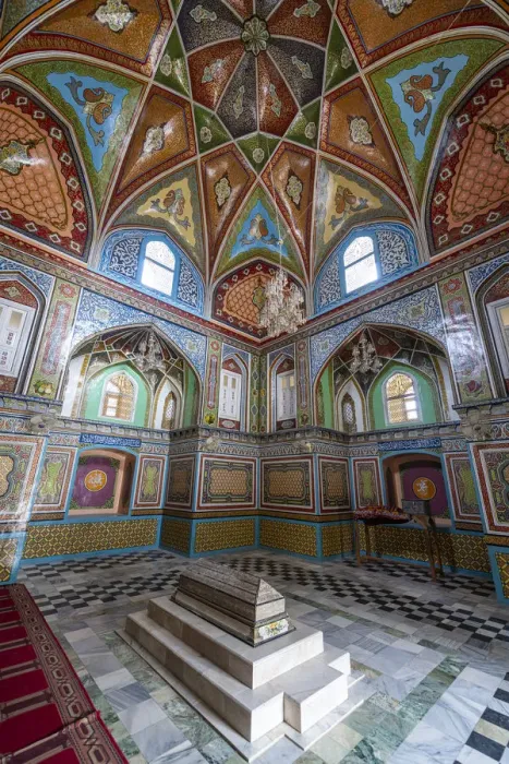 Framed Print : Beautiful interior of the Mausoleum of Mirwais Khan Hotaki, Kandahar, Afghanistan, Asia