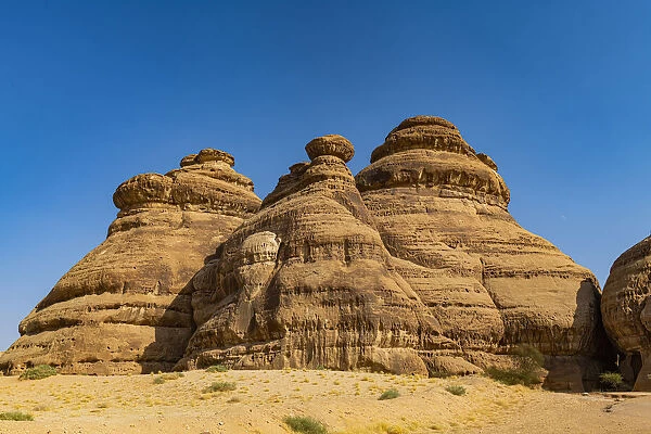 Beautiful rock formation, Madain Saleh (Hegra) (Al Hijr), UNESCO World Heritage Site