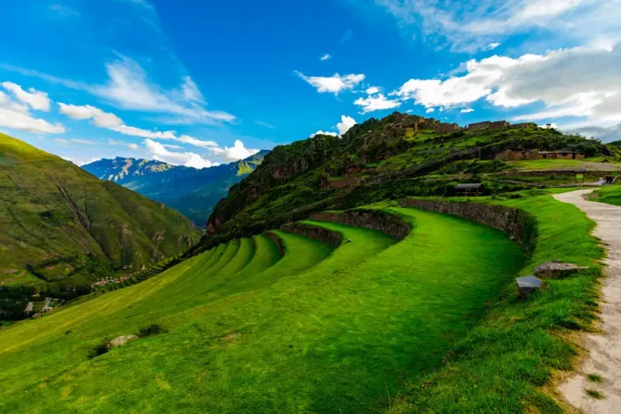 Framed Print : Beautiful terraces on the mountain side at Pisac, Peru, South America Framed Print : Beautiful terraces on the mountain side at Pisac, Peru, South America
