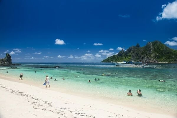 Beautiful white sand beach on Monuriki Island (Cast Away Island), Mamanuca Islands