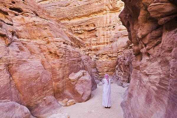 Bedouin man in the Colored Canyon, near Nuweiba, Sinai, Egypt, North Africa, Africa