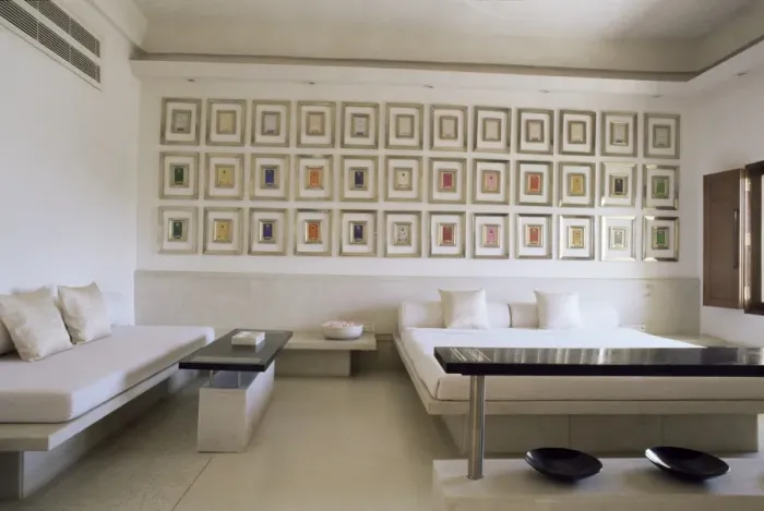 Framed Print : Bedroom suite with multiple images or paintings of Krishna Framed Print : Bedroom suite with multiple images or paintings of Krishna