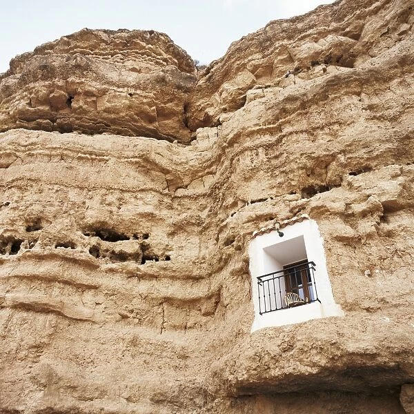 Bedroom window of cave accommodation