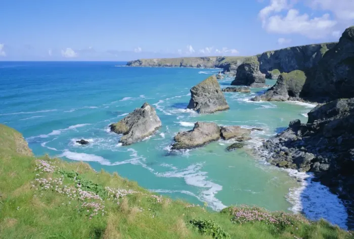 Framed Print : Bedruthan Steps, north coast, Cornwall, England, UK Framed Print : Bedruthan Steps, north coast, Cornwall, England, UK