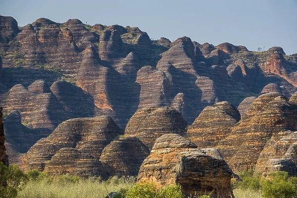 The beehive-like mounds in the Purnululu National Park, UNESCO World Heritage Site, Bungle Bungle Mountain Range, Western Australia, Australia, Pacific