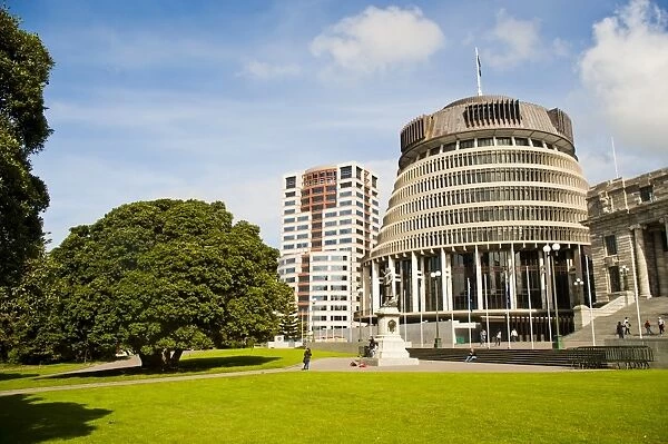 Beehive, the New Zealand Parliament Buildings, Wellington, North Island, New Zealand, Pacific