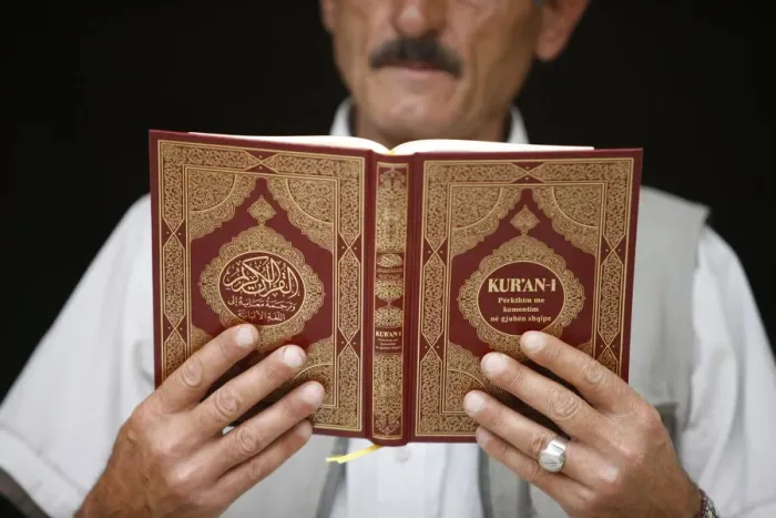 Framed Print : Bektachi reading Koran, Kruja, Albania, Europe Framed Print : Bektachi reading Koran, Kruja, Albania, Europe