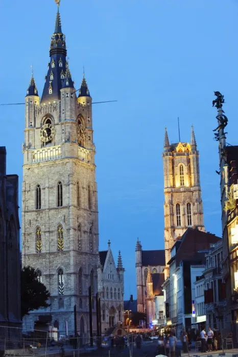Framed Print : Belfort belfry and St. Baafskathedraal (St. Baafs Cathedral), UNESCO World Heritage Site Framed Print : Belfort belfry and St. Baafskathedraal (St. Baafs Cathedral), UNESCO World Heritage Site