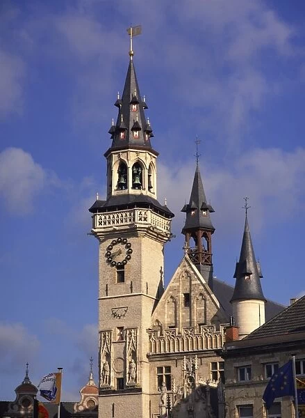 Belfry dating from the 15th century, Grote Markt, Aalst, Flanders, Belgium, Europe