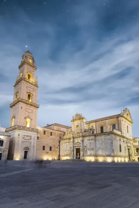 Framed Print : Bell tower and Cathedral at night, Piazza del Duomo, Lecce, Salento, Apulia, Italy Framed Print : Bell tower and Cathedral at night, Piazza del Duomo, Lecce, Salento, Apulia, Italy