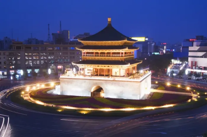 Framed Print : Bell Tower dating from 14th century rebuilt by the Qing in 1739, Xian City Framed Print : Bell Tower dating from 14th century rebuilt by the Qing in 1739, Xian City