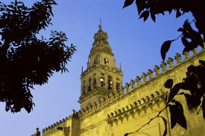 Framed Print : Bell tower of the Mezquita illuminated at night Framed Print : Bell tower of the Mezquita illuminated at night