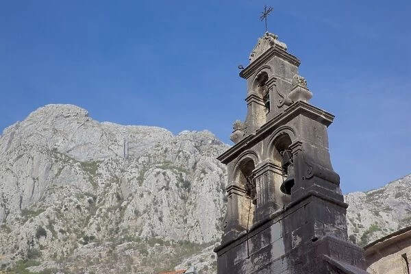 Bell tower, Old Town, Kotor, UNESCO World Heritage Site, Montenegro, Europe