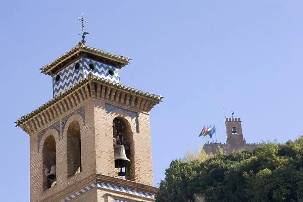 Bell tower of Santa Anna church with the watch tower