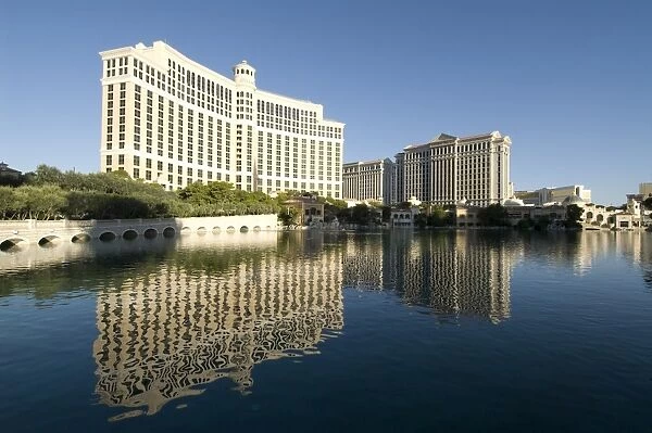 Bellagio Hotel on left and Caesars Palace Hotel on the right, Las Vegas