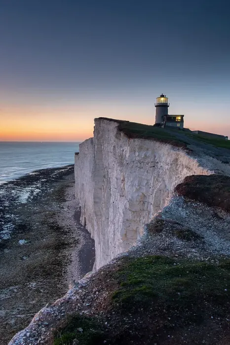 Framed Print : Belle Tout Lighthouse at dusk, Beachy Head, near Eastbourne, South Downs National Park, East Sussex, England, United Kingdom, Europe Framed Print : Belle Tout Lighthouse at dusk, Beachy Head, near Eastbourne, South Downs National Park, East Sussex, England, United Kingdom, Europe
