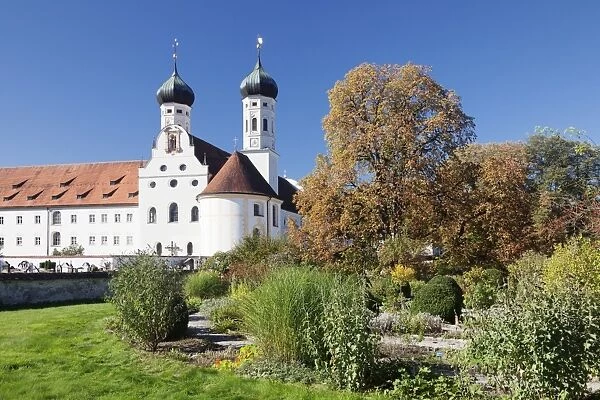 Benedictine Abbey and church, Benediktbeuren, Bad Toelz Wolfratshausen, Upper Bavaria, Bavaria, Germany, Europe