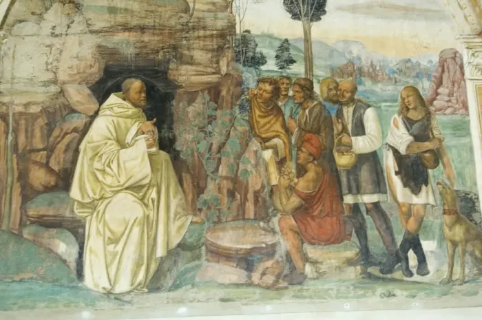 Framed Print : Benedictine Monastery famous for frescoes in cloisters Framed Print : Benedictine Monastery famous for frescoes in cloisters