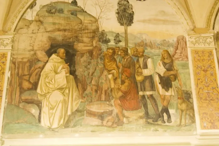 Framed Print : Benedictine Monastery famous for frescoes in cloisters Framed Print : Benedictine Monastery famous for frescoes in cloisters