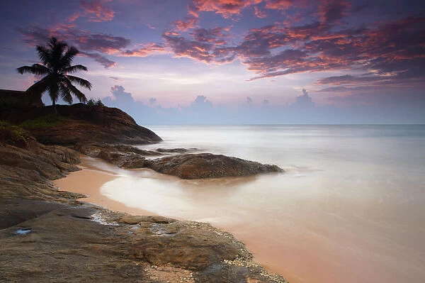 Bentota beach at sunset, Western Province, Sri Lanka, Asia