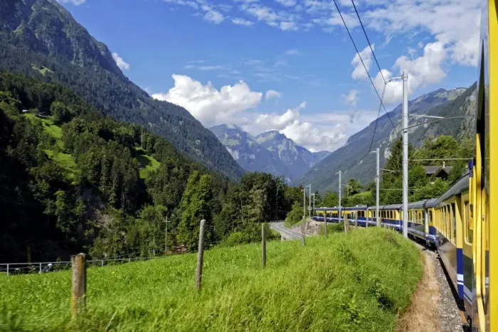 Framed Print : Berner Oberlandbahn Railway in Lutschental near Grindelwald, Bernese Oberland, Switzerland Framed Print : Berner Oberlandbahn Railway in Lutschental near Grindelwald, Bernese Oberland, Switzerland