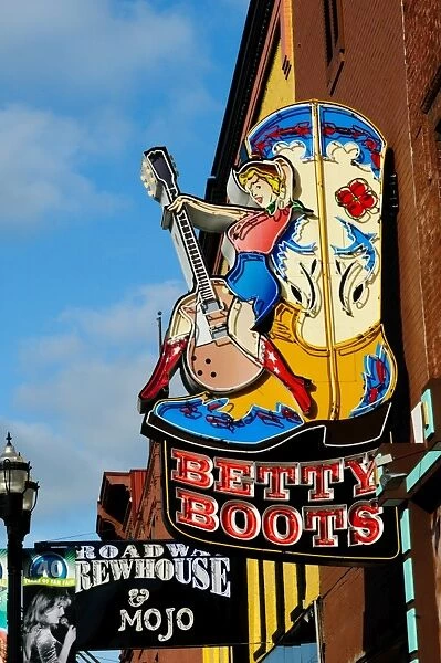 Betty Boots womens boot shop in Honky Tonk, Nashville, Tennessee, United States of America, North America