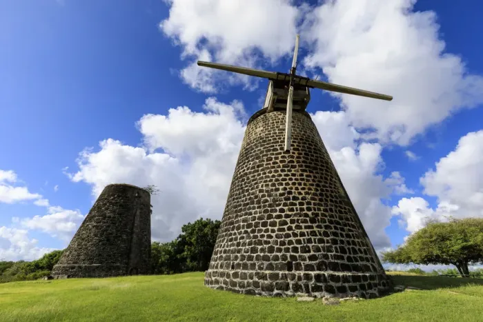 Framed Print : Bettys Hope, historic early sugar plantation, 1651, restored windmill towers, Antigua Framed Print : Bettys Hope, historic early sugar plantation, 1651, restored windmill towers, Antigua