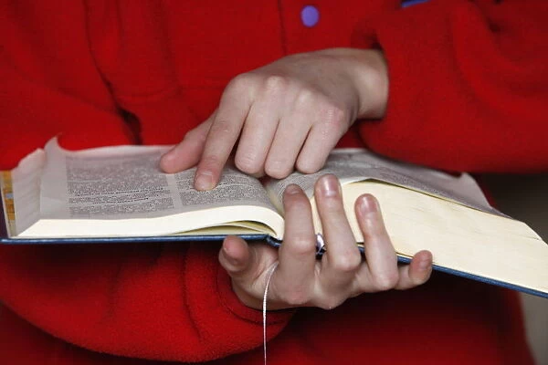 Bible reading, Saint Gervais, Haute Savoie, France, Europe
