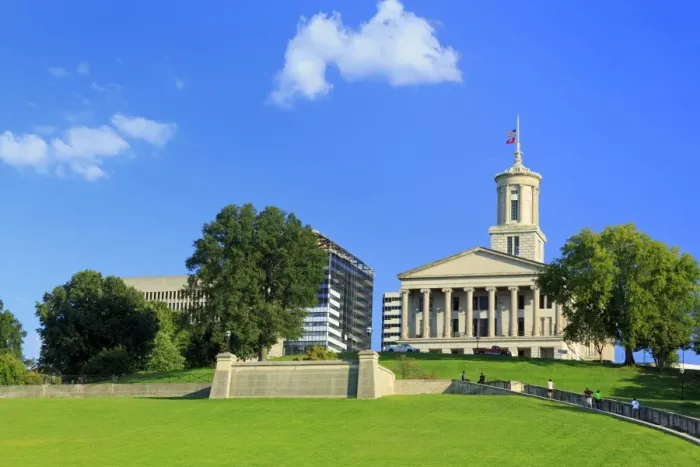 Framed Print : Bicentennial Capitol Mall State Park and Capitol Building, Nashville, Tennessee, United States of America, North America