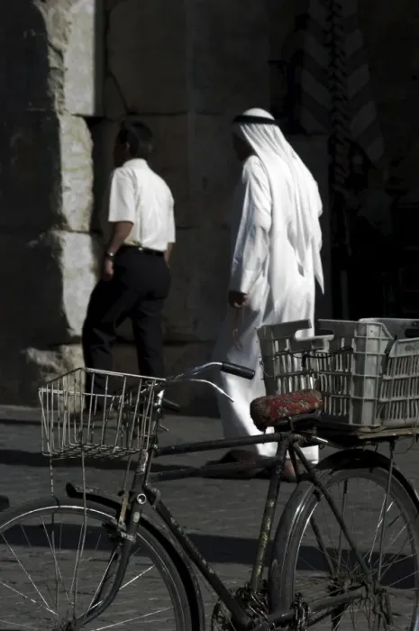 Framed Print : Bicycle and Arab man Framed Print : Bicycle and Arab man