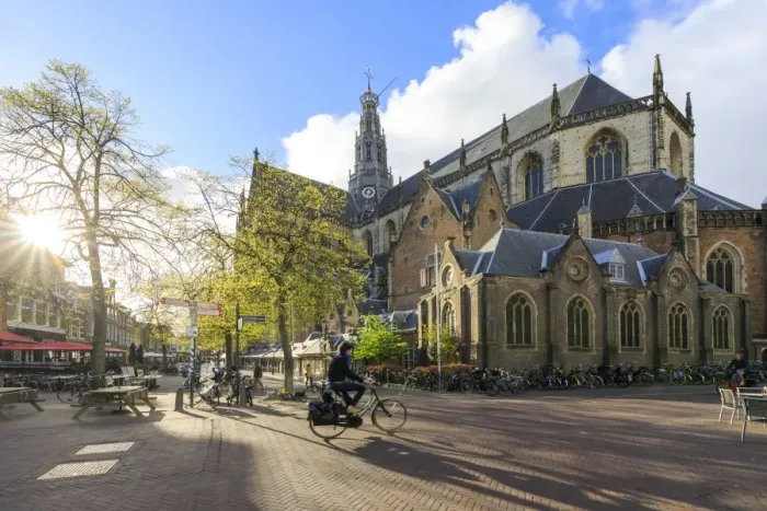 Framed Print : Bicycles in the pedestrian square next to the ancient church Grote Kerk, Haarlem Framed Print : Bicycles in the pedestrian square next to the ancient church Grote Kerk, Haarlem