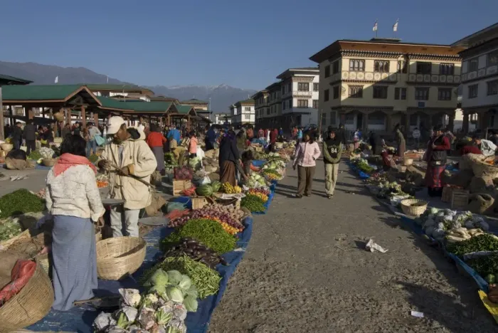 Framed Print : Big market place, Paro, Bhutan, Asia