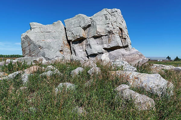 Big Rock, the largest glacial erratic, Okotoks, Alberta, Canada, North America
