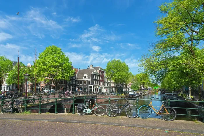 Framed Print : Bikes on bridge over Brouwersgracht canal, Amsterdam, The Netherlands, Europe Framed Print : Bikes on bridge over Brouwersgracht canal, Amsterdam, The Netherlands, Europe